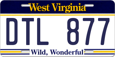 WV license plate DTL877