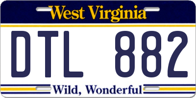 WV license plate DTL882