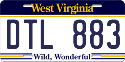 WV license plate DTL883