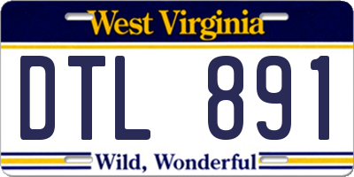 WV license plate DTL891