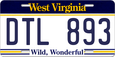 WV license plate DTL893