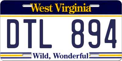 WV license plate DTL894