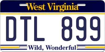 WV license plate DTL899