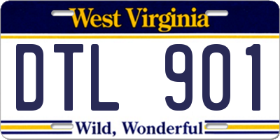 WV license plate DTL901