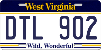 WV license plate DTL902