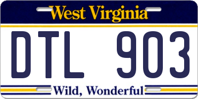 WV license plate DTL903