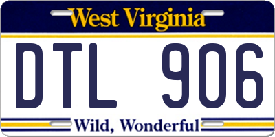 WV license plate DTL906