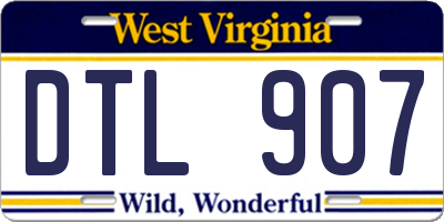 WV license plate DTL907