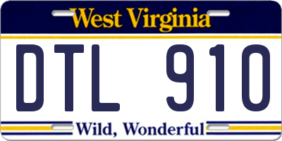 WV license plate DTL910