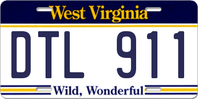 WV license plate DTL911
