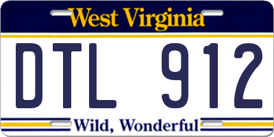 WV license plate DTL912
