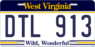 WV license plate DTL913