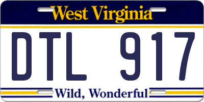 WV license plate DTL917