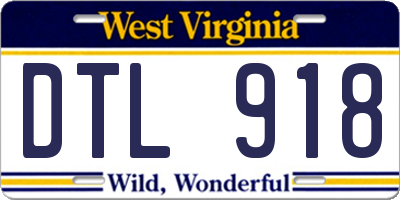 WV license plate DTL918