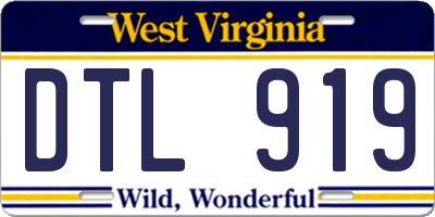 WV license plate DTL919