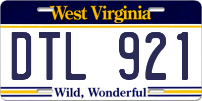 WV license plate DTL921