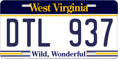 WV license plate DTL937