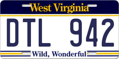 WV license plate DTL942