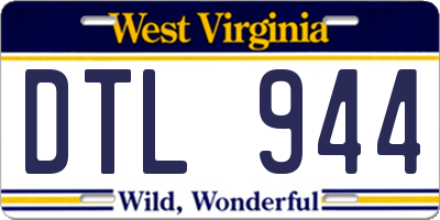 WV license plate DTL944