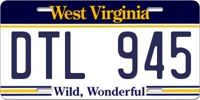 WV license plate DTL945