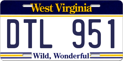 WV license plate DTL951