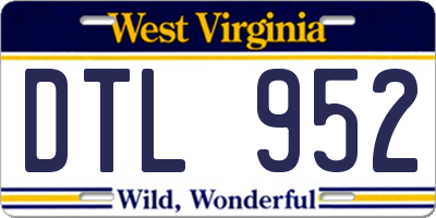 WV license plate DTL952