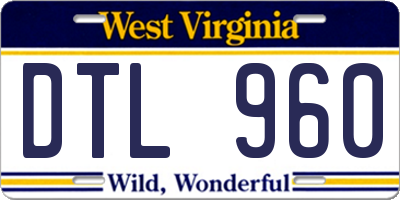 WV license plate DTL960