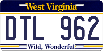 WV license plate DTL962