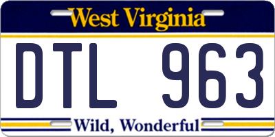 WV license plate DTL963