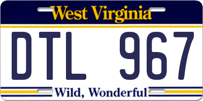 WV license plate DTL967