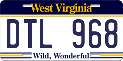 WV license plate DTL968