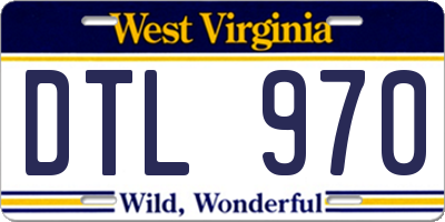 WV license plate DTL970