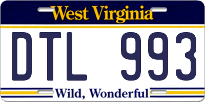 WV license plate DTL993