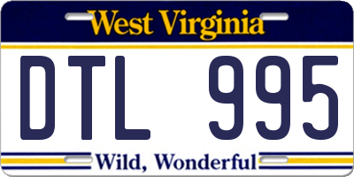 WV license plate DTL995
