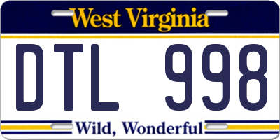 WV license plate DTL998