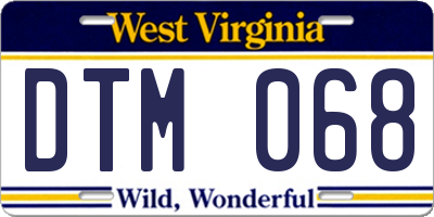 WV license plate DTM068