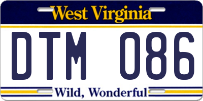 WV license plate DTM086