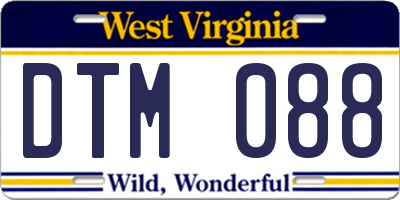 WV license plate DTM088
