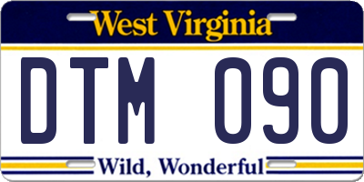 WV license plate DTM090
