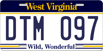 WV license plate DTM097