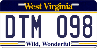 WV license plate DTM098