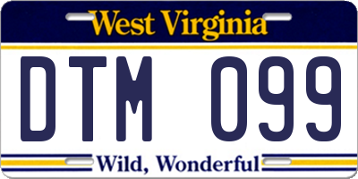 WV license plate DTM099