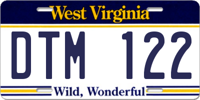 WV license plate DTM122