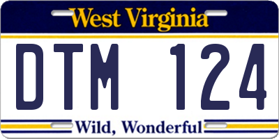 WV license plate DTM124