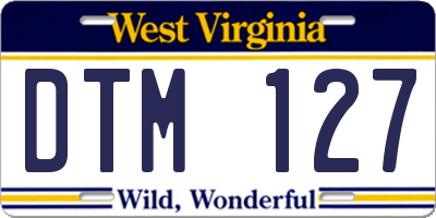 WV license plate DTM127