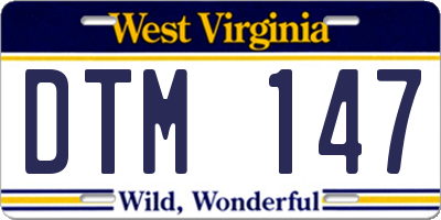 WV license plate DTM147