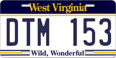 WV license plate DTM153