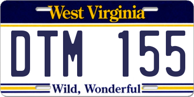 WV license plate DTM155