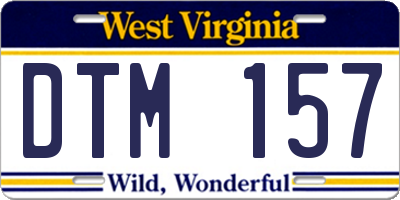WV license plate DTM157