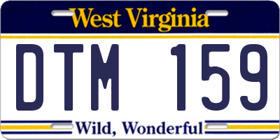 WV license plate DTM159